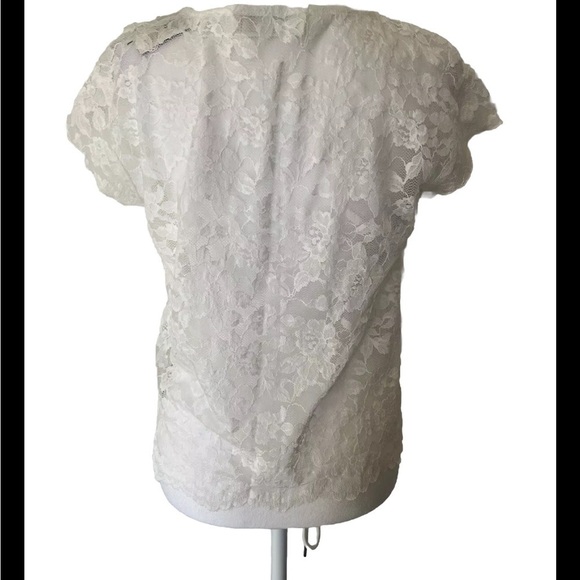 NWT Abercrombie & Fitch White Lace Embellished Top Small - Picture 2 of 6